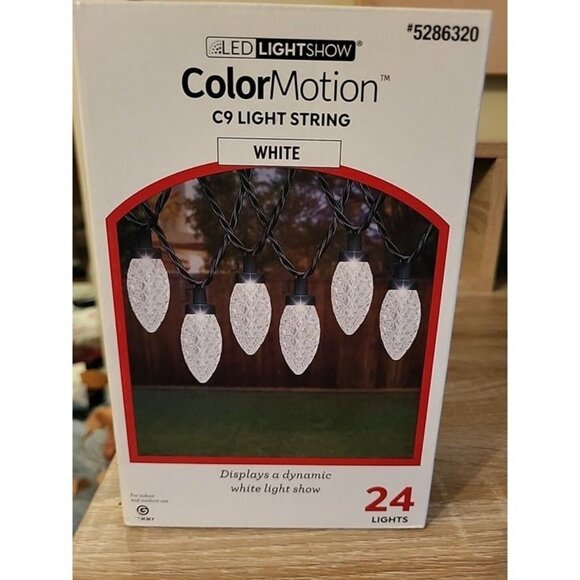 Gemmy LED Lightshow Color Motion C9 Light String White 24 Ct Christmas Lights - Picture 1 of 5